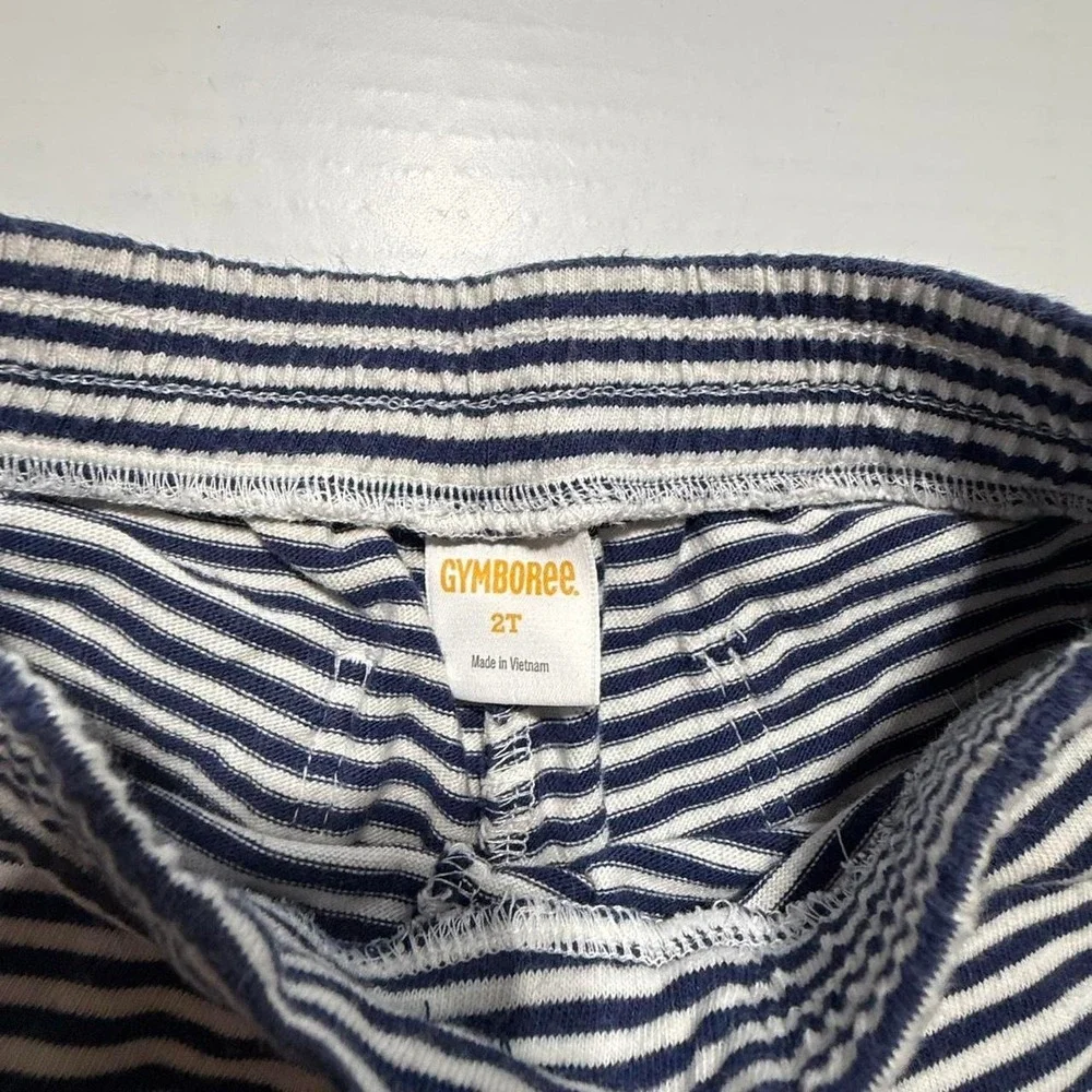 Gymboree Navy Blue White Striped Knit Shorts 2T